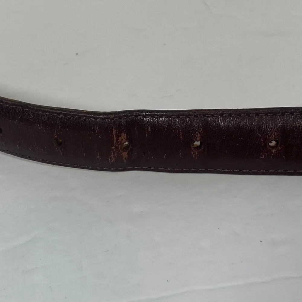 Coach Burgundy Leather Belt – Style 5700 – Size 38 / 95 cm – Solid Brass Buckle